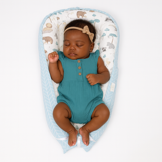Portable Baby Nest Bed - Zoo Animals