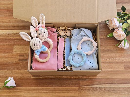 TWIN GIFT BOX - Boy Girl Bunnies